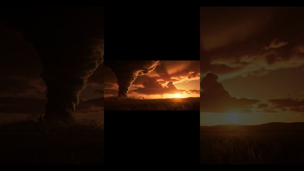 Even in chaos, beauty unfolds—sunset tornado reminds us strength and grace coexist.  