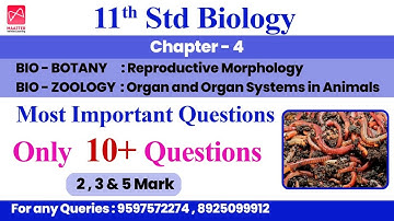 11th Std Biology | Chapter - 4 | Most Important Questions | Only 10+ Questions - Public Centum Plan