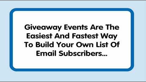 Build Your Email List - with JV Giveaway Events