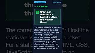 A development team needs to host a website that will be accessed by other... | AWS SAA-C03 #Shorts