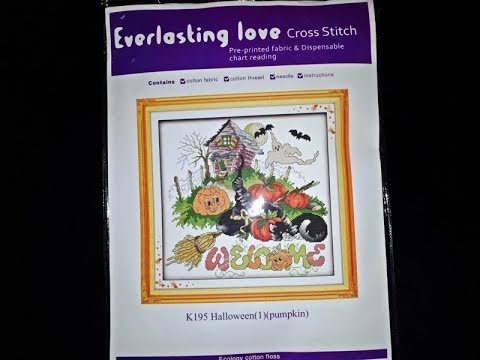 14CT Joy Sunday Stamped Cross Stitch - Witch and Pumpkin (27*19cm