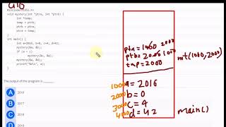 Programming : GATE 2016 CS/IT PREVIOUS YEAR SOLUTION