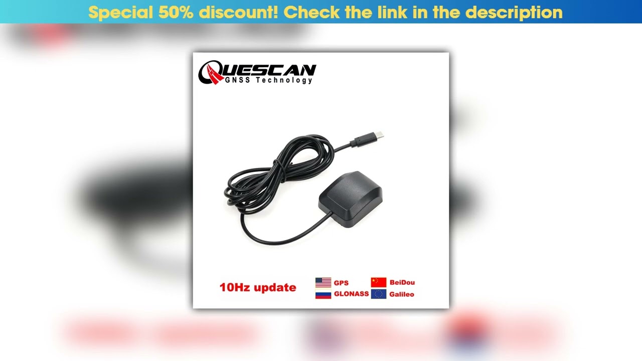 Deal QUESCAN Windows Android USB Type C GPS Receiver 10Hz GPS GLONASS Galileo BeiDou Type-C GNSS An
