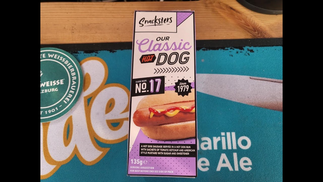Aldi Snacksters Our Classic hot dog 🌭 £1.39 Hangover cure? LOL 135g since 1979 LOL