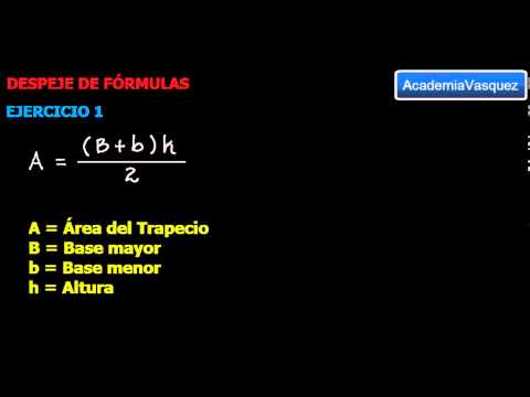 Despeje de Fórmulas, Ejercicio 1