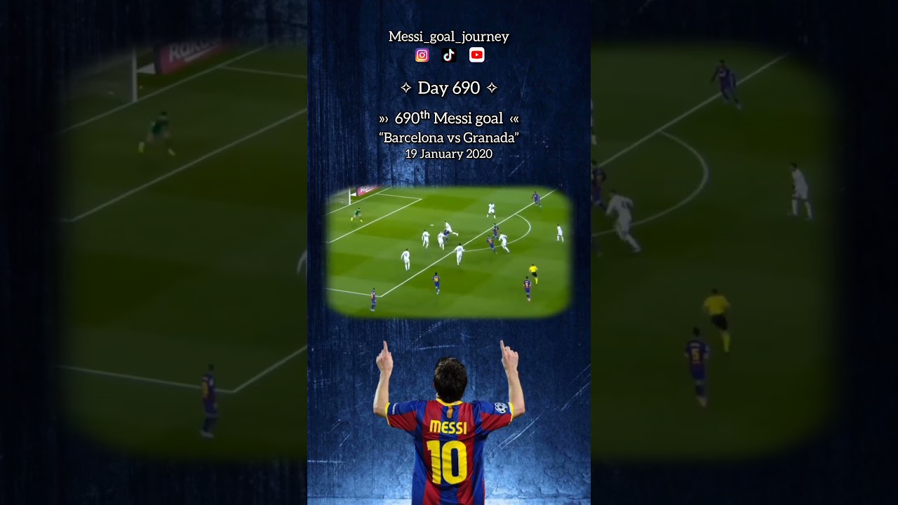 Day 690, 690ᵗʰ Messi goal at Barcelona vs Granada on January 19, 2020.