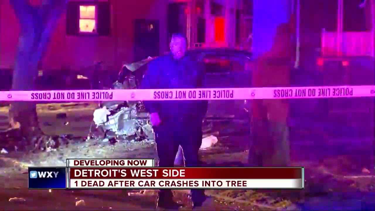 Driver killed when car crashes into tree on Detroit's west side - YouTube
