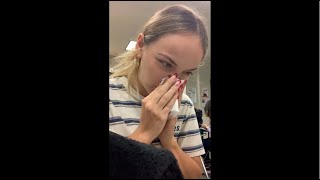 Female TikTok sneeze and nose blows Part 3