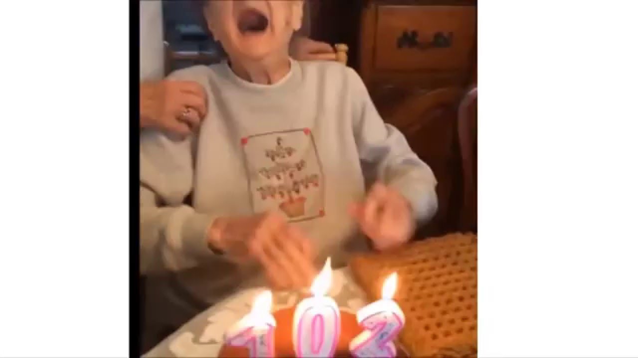 102yearold loses teeth while blowing out candles HOT YouTube