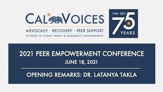 2021 Peer Empowerment Conference | Opening Remarks by Dr Latanya Takla