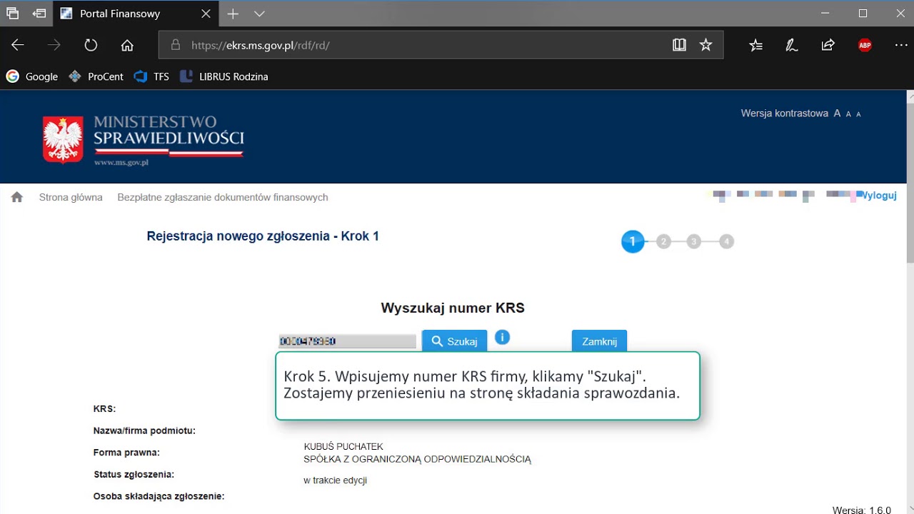 Instrukcje Wysylki Sprawozdan Krs Youtube