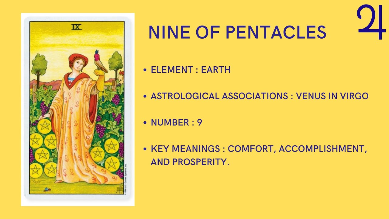 LEARN HOW TO READ ALL 78 TAROT CARDS NINE OF PENTACLES 