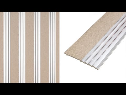 Декоративна 3Д рейка PS Бежева дошка срібло планка 2900*160*11мм стінова вертикальна декор, видео 1