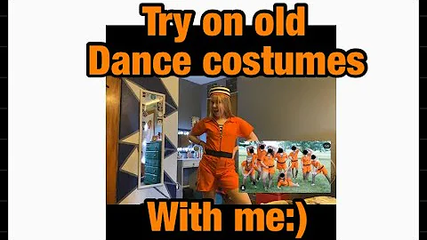 Trying on old dance costumes!