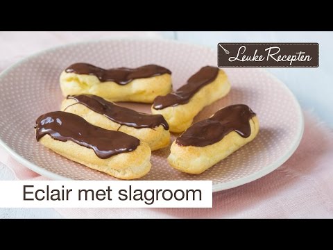 Video: Eclairs Met Slagroom In Chocoladeglazuur