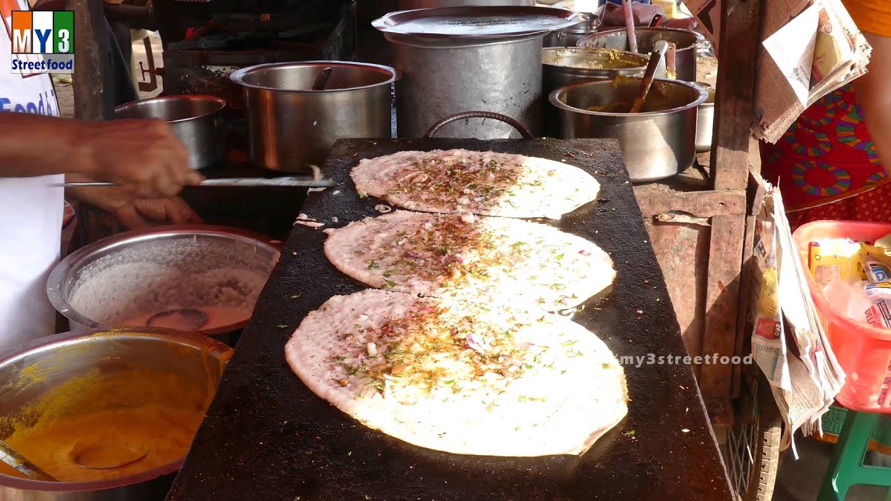 Green Moong Dal Dosa | Minapattu | 4k VIDEO street food | STREET FOOD