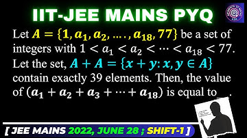 Let A={1,a_1,a_2,….,a_18,77} be a set of integers, Then (a_1+a_2+a_3+⋯+a_18 ) is | Sequence SS #jee