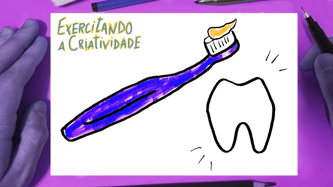 COMO DESENHAR UMA ESCOVA DE DENTE- HÁBITOS SAUDÁVEIS - YouTube