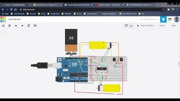 Circuit design Line follower | Tinkercad