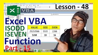 ISODD AND ISEVEN Function in Excel VBA | extract odd and even number | Excel VBA for beginners - 48