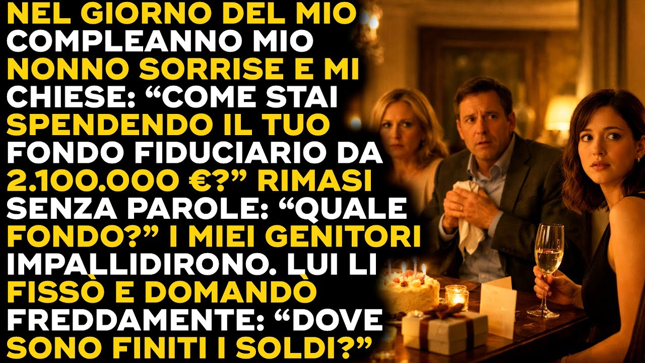 Il giorno del mio compleanno, mio nonno, che non vedevo da otto anni, si è presentato alla mia porta e mi ha chiesto: “Come stai spendendo il tuo fondo fiduciario da 2.100.000 euro?” Ho riso,...