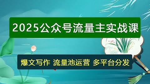 2025公众号流量主实战课，爆文写作、流量池运营、多平台分发，新手日入千元月赚5万+更新11月