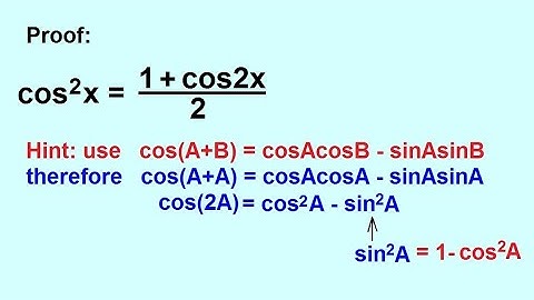 PreCalculus - Trigonometry: Trig Identities (31 of 57) Proof cos^2(x)=(1+cos2x)/2