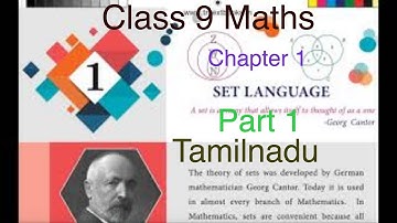 Chapter 1 | Set Language | Part 1 | 9th standard Mathematics | TN Samacheer | English Medium