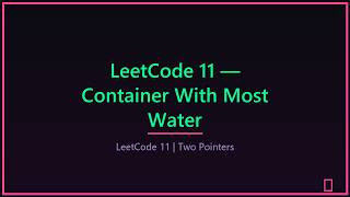 Container With Most Water 💧 | LeetCode 11 (Two Pointers Trick) #leetcode #dsa #interview #like