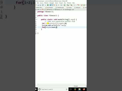 Fibonacci series using java #shorts #java #tamil #programming