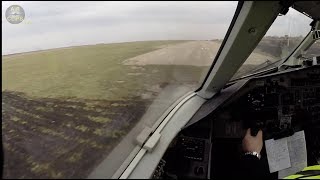 SUPER LOW Pilot's View Cockpit Landing Saab 340, SHORT & OLD ex-Soviet Runway, MUST SEE! [AirClips]
