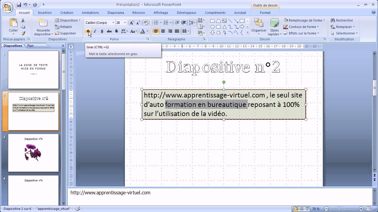 animation zone de texte powerpoint