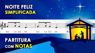 Noite Feliz - Orquestral | Partitura com Notas para Flauta Doce, Violino