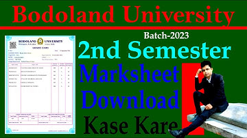 Bodoland University BA 2nd Semester Marksheet Download 2023- 2024 || Marksheet Download Kase Kare