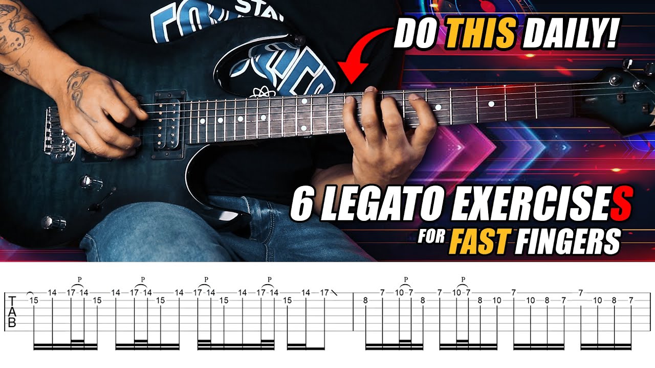 6 Legato Guitar Exercises For Speed and Accuracy | Shred Guitar Lesson With Tabs