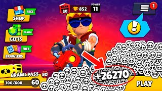 I Got 26270 TOKENS NONSTOP With CHAINSAW BUSTER! 75 QUESTS! 60 TIERS + Box Opening - Brawl Stars