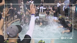 Dbacks Celebrate Nlds Sweep In Pool At Chase Field