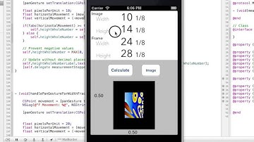Mat Border Calculator with Multitouch Gestures for iPhone