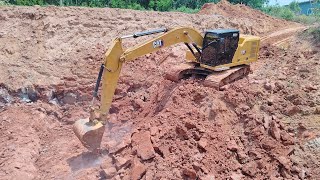 CAT323GC ขุดลอกบ่อเก่า เจอของแข็ง หินทรายแดงทั้งบ่อ ขุดสะเทือนสะท้านทั้งบ่อ