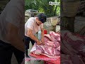 Rural cooking skill pork cutting secrets 🌾↓
