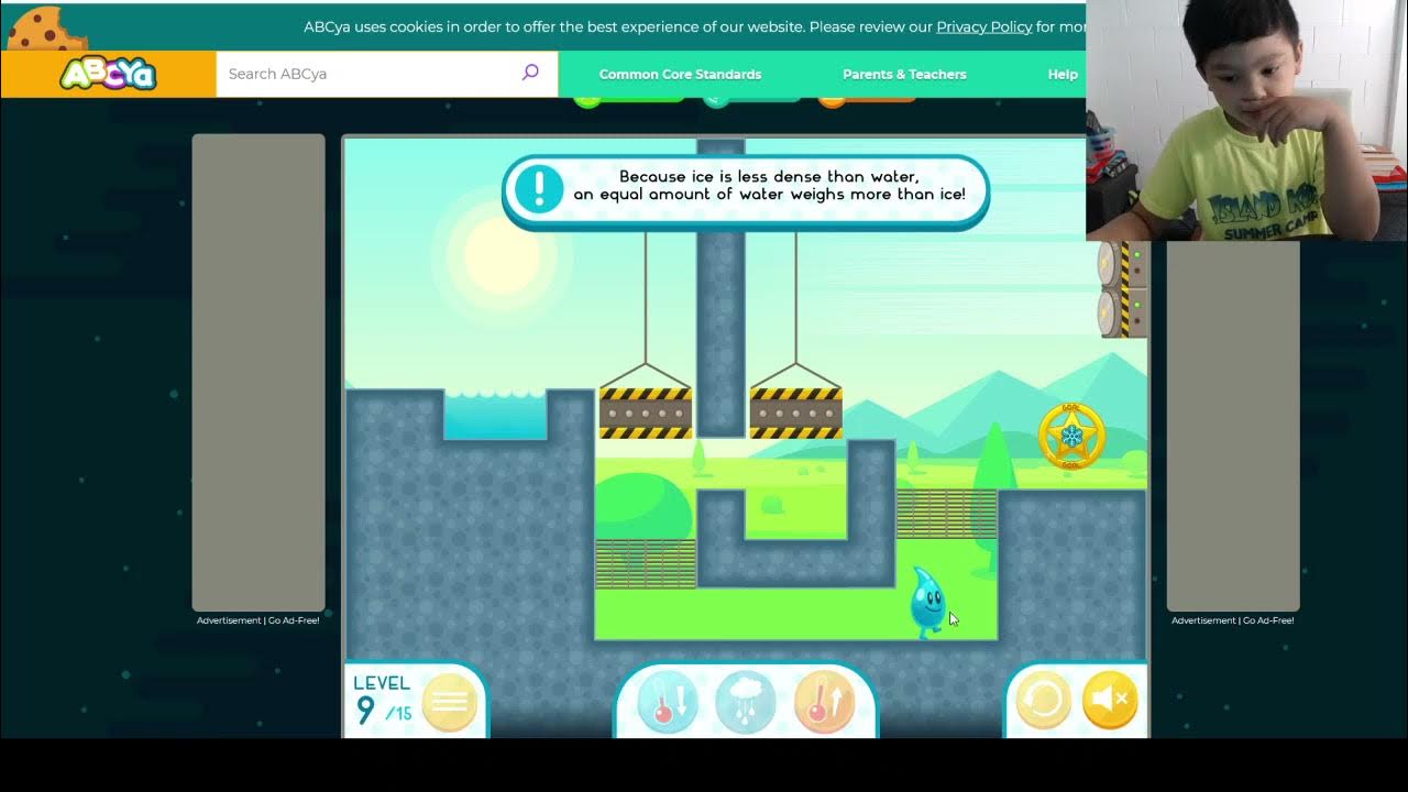 Aadit plays 'Hydro logic' levels 8 and 9 on ABCya YouTube