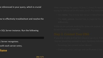 Resolving the SQL Error: Could Not Find Server 