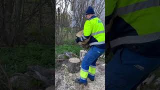 Finland mai Lakkad cheerne ka experience, wood cutting with axe.