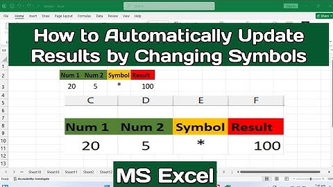 How to Automatically Update Results by Changing Symbols in Excel | Update Results Instantly in Excel