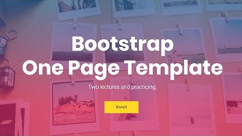Bootstrap One Page Template - Free HTML Website Templates