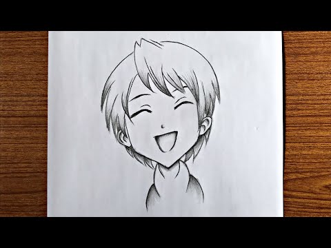 Anime and manga drawing tutorial, cute anime boy, anime boy face drawing, anime art, sketch in 2023