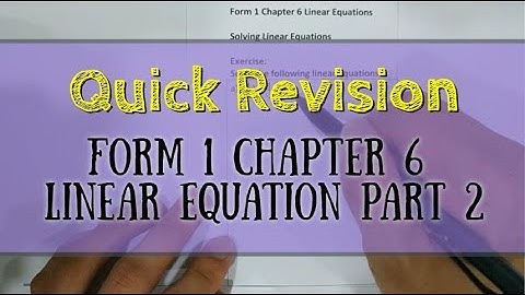 PT3 Maths F1 Chapter 6 Linear Equation part 2
