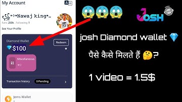 Josh app pe diamond kese milega | Josh wallet | Josh app wallet update | Josh app earning kese kare🤑