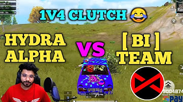 Hydra alpha vs Bi team 🔥 full intense fight in the last zone | 1v4 clutch | Pubg emulator