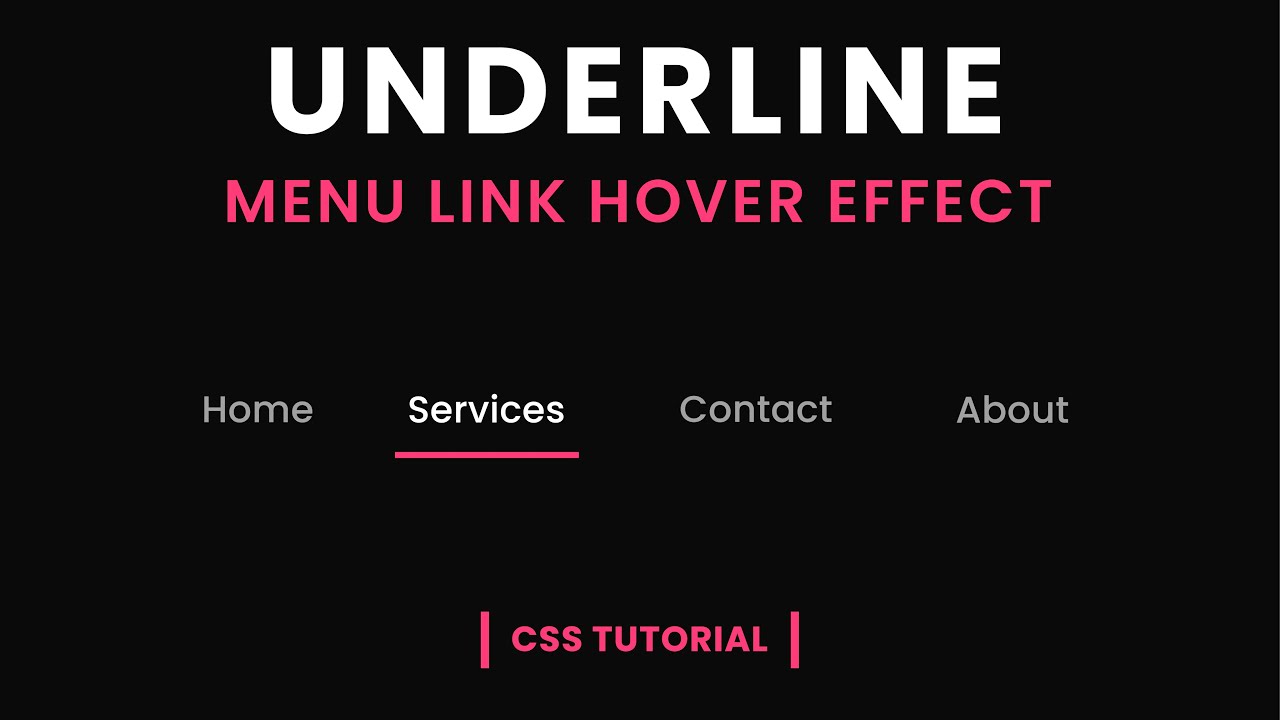 Draw Underline Link Hover Effect | CSS Menu Hover Effect - YouTube